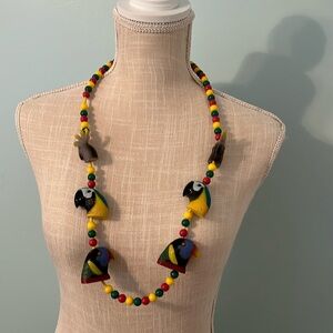 Mardi Gras Parrot Heads Necklace.